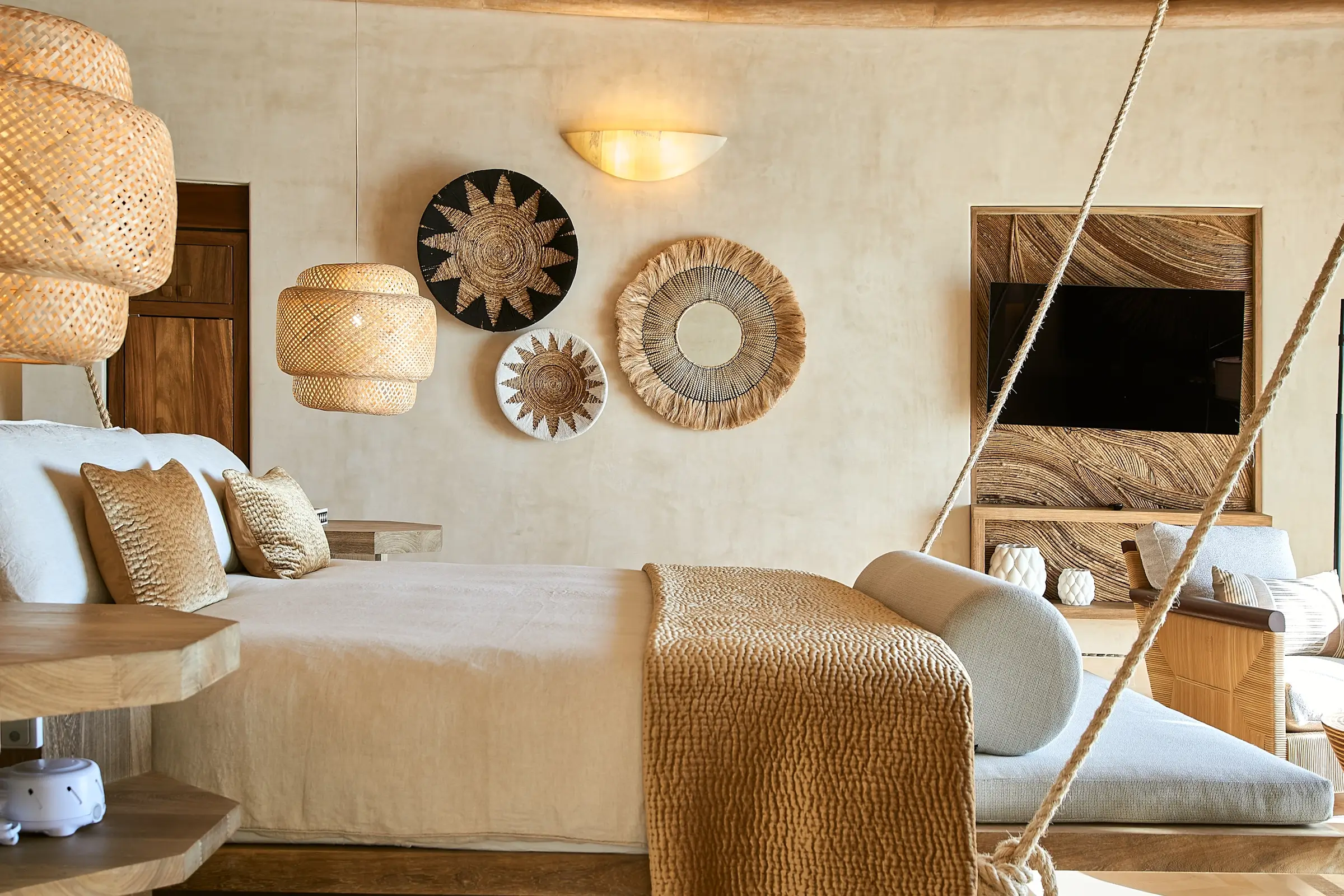 Dormitorio con cama King Size en Villa Wayak